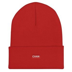 PokeGang Unisex Red 100% Acrylic Comfortable Fit Form-Fitting Chan Beanie Hat